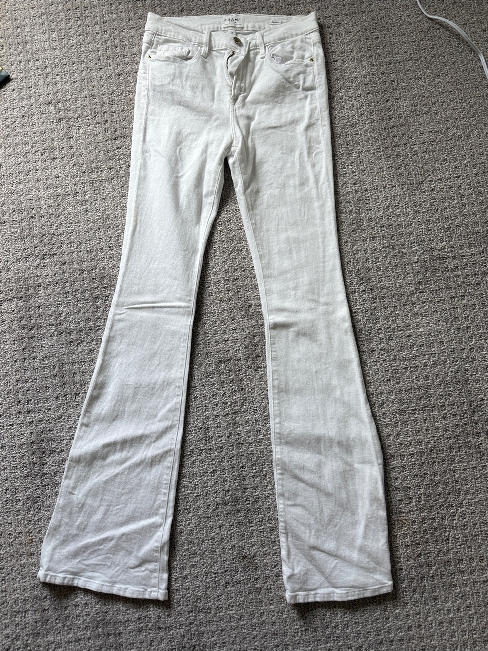 Frame Denim White Flare Jeans